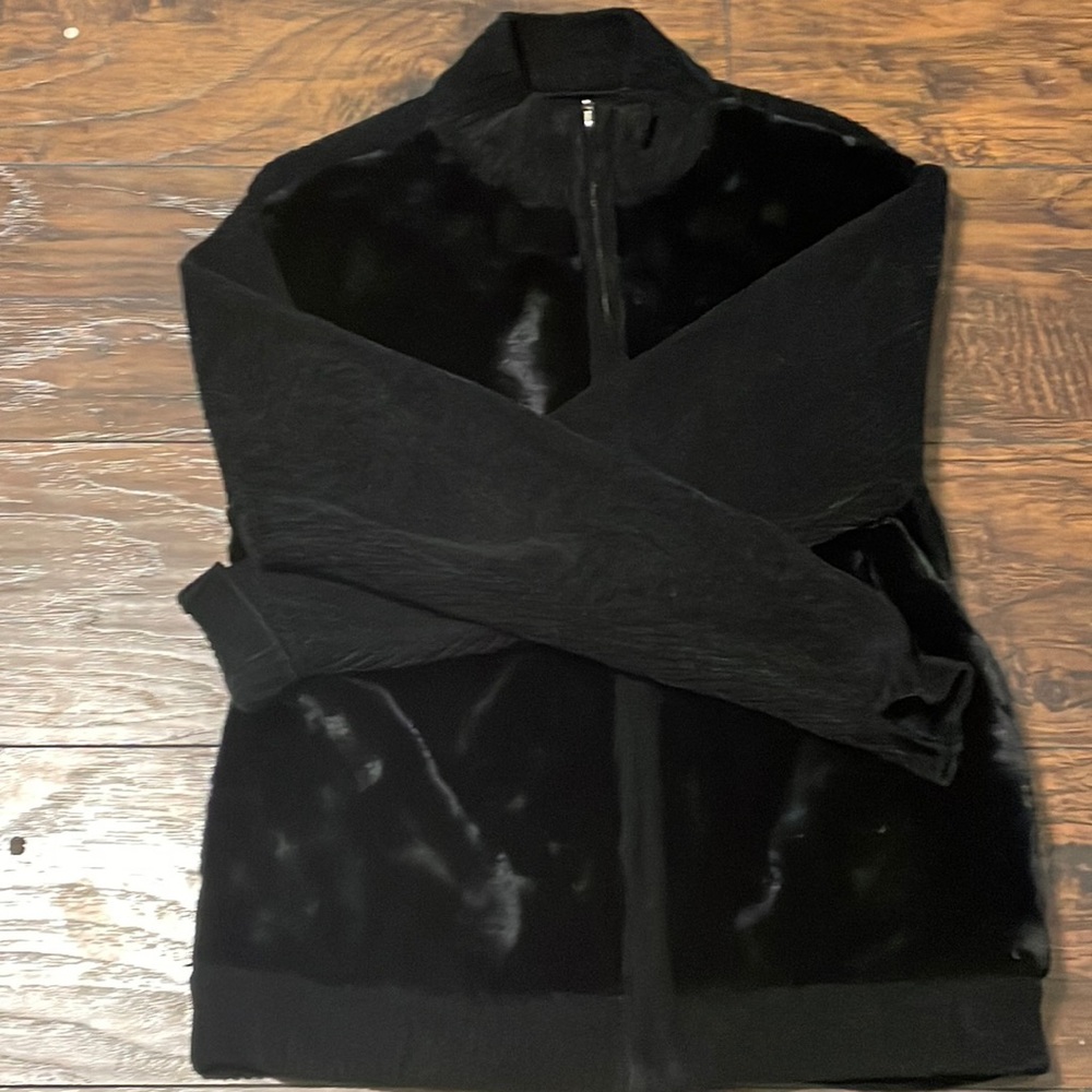 Vintage Knit Faux Fur Zip-up Sweater